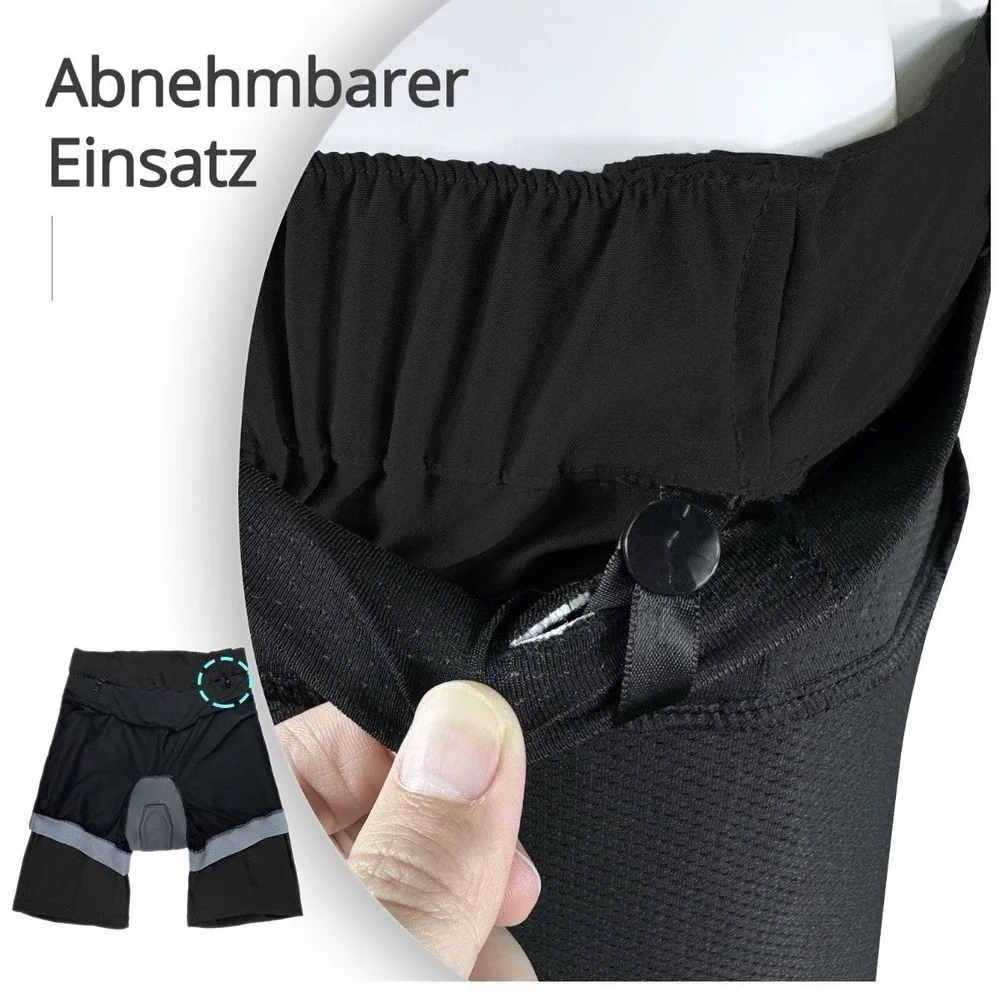 WULIBIKE 2-in-1 Trail-Ready Gear: Men's Khaki Cycling Shorts.